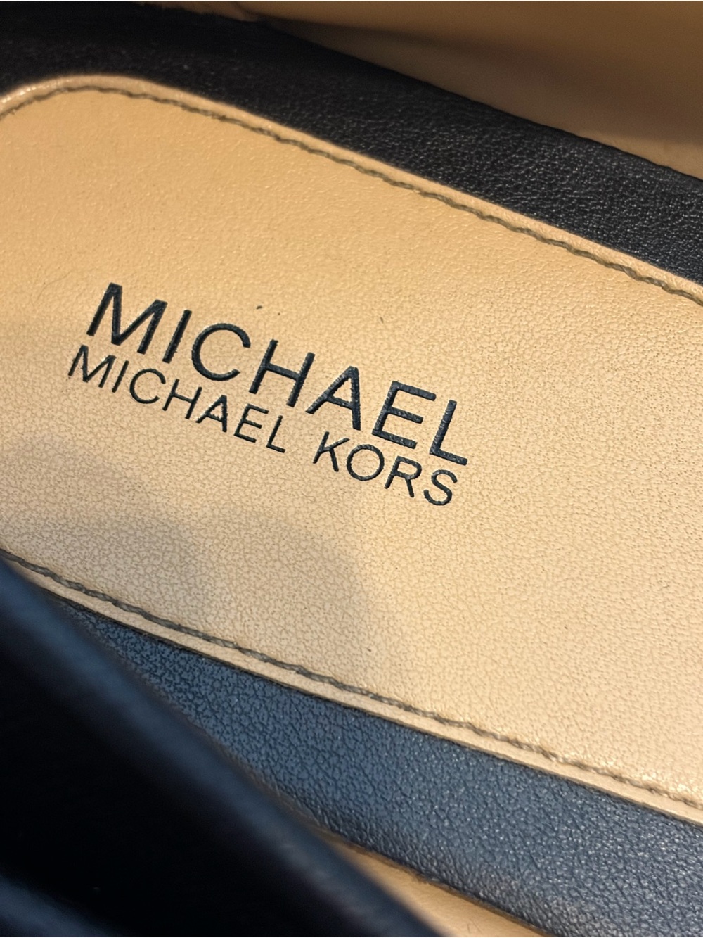 Michael Kors Black Leather Silver MK Logo Ballet Flats. Woman’s Size 11. - Picture 5 of 8